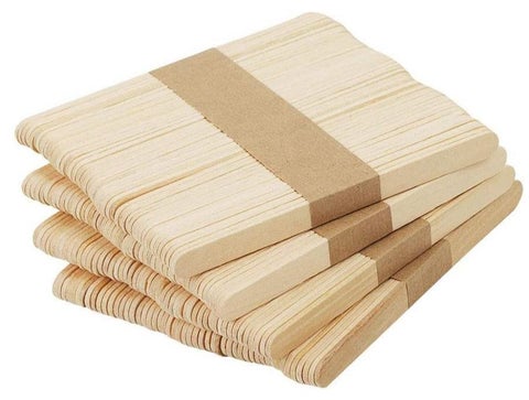 Wooden Craft Sticks 4.5 inches Popsicle Sticks for Ice Cream, Lollipop, Waxing, Resin Stirring, Kids Art Supplies (50 Pieces)