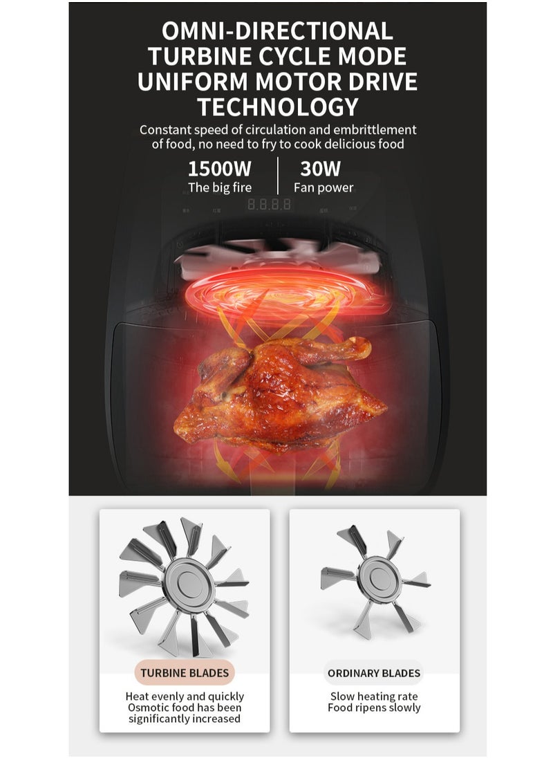 SILVER CREST Multifunctional Air Fryer Smart Touch 6L Large Capacity Healthy Oil Free  - Image 5