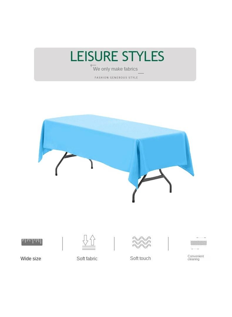 Bluejw 1-Piece Solid Pattern Table Cloth Light Blue  - Image 3