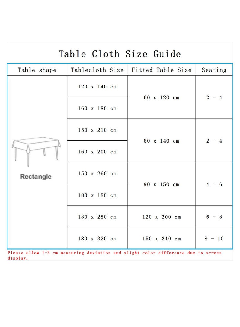 Bluejw 1-Piece Solid Pattern Table Cloth Light Blue  - Image 4
