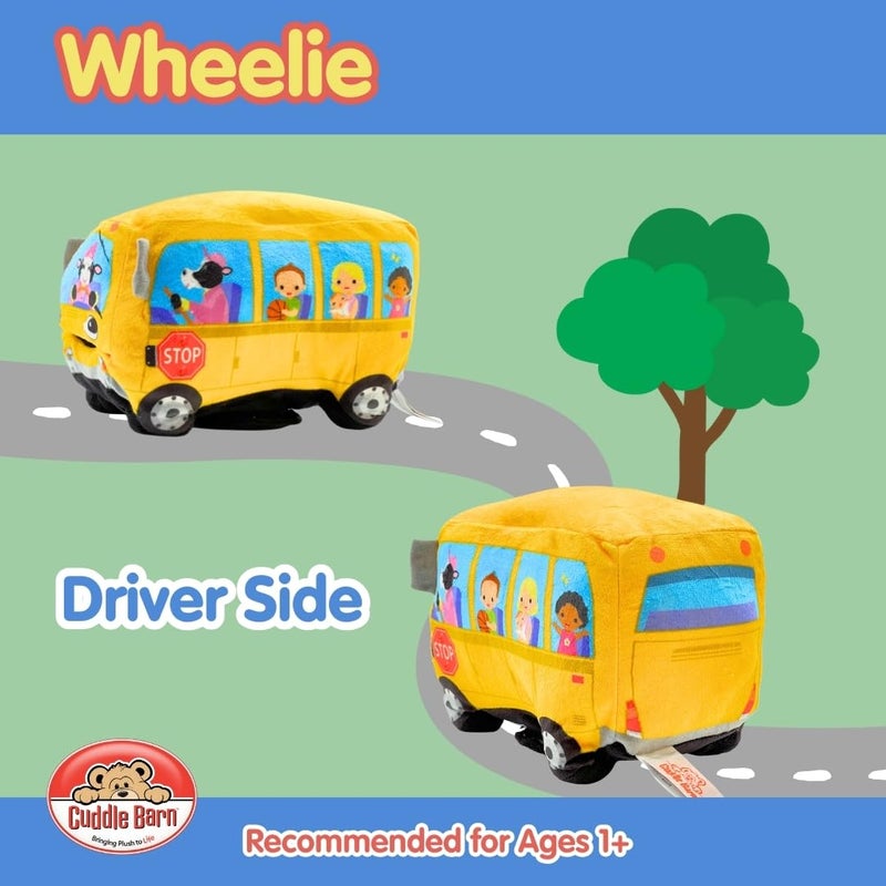 Cuddle Barn كادلي بارن | حافلة مدرسية متحركة 8" دمية محشوة تغني | تتحرك الفم وتضيء العيون | تغني "عجلات الحافلة" - Image 5