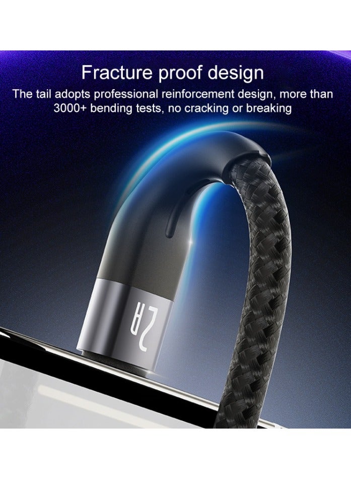 يسيدو كابل بيانات شحن سريع من Yesido CA121C 2A USB إلى USB-C / Type-C – بطول 1 متر للشحن السريع ونقل البيانات - Image 2