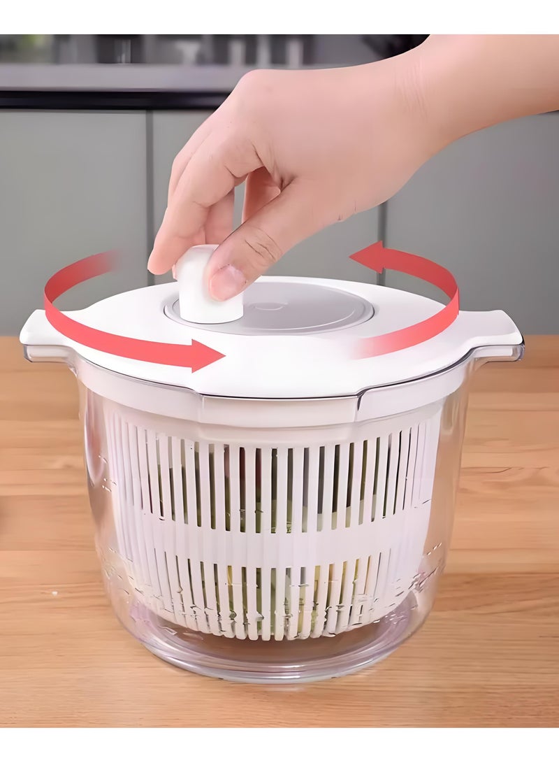 Salad Spinner & Mixer, Vegetable Drainer, White, 0.6 gal (2.3 L)  - Image 2