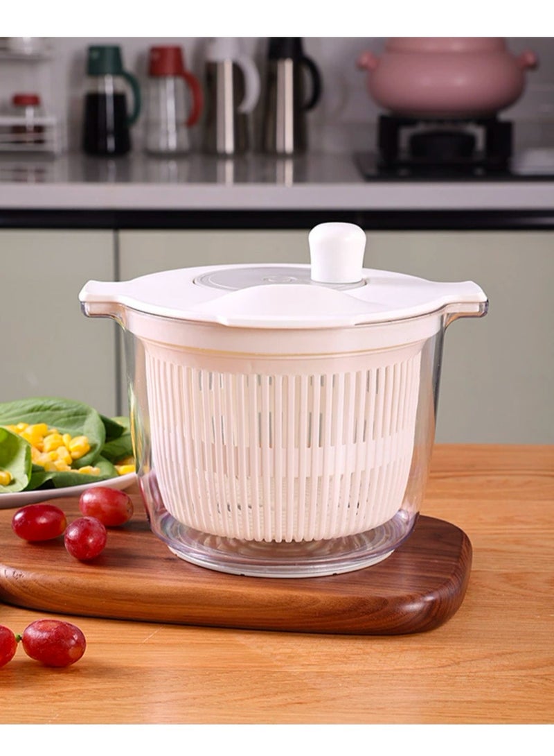 Salad Spinner & Mixer, Vegetable Drainer, White, 0.6 gal (2.3 L)  - Image 1
