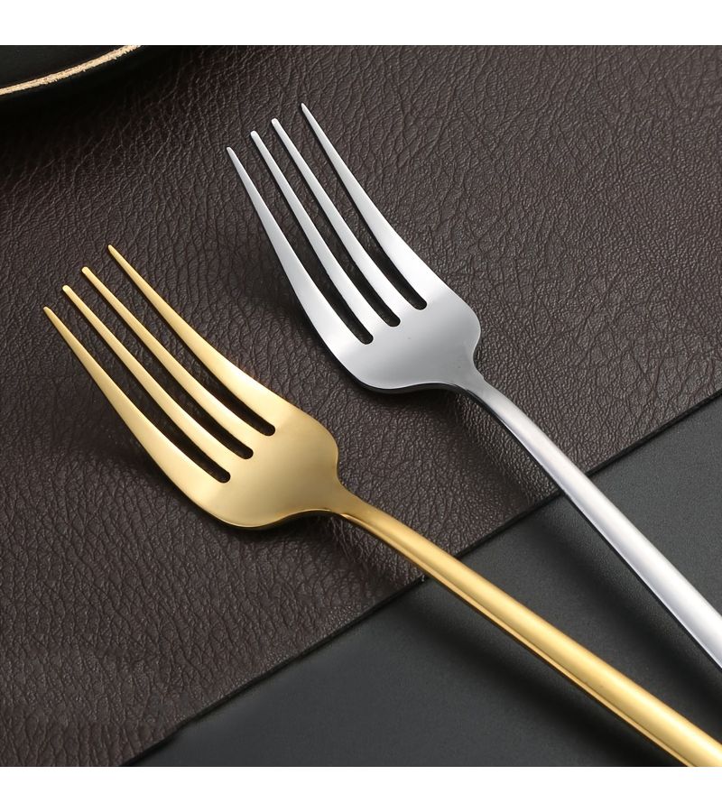 Golden 30 Piece Stainless Steel Cutlery Set Dinner Knife Fork Spoon Coffee Spoon Fruit Fork Hotel Restaurant Portuguese Cutlery - Image 5