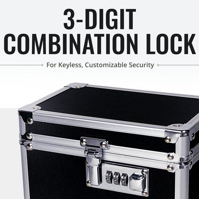 Vaultz Medicine Lock Box - 5 x 7 x 5 Inches - Secure Cabinet Safe with Combination Lock - Ideal for Medications and Small Valuables - Black - Image 5