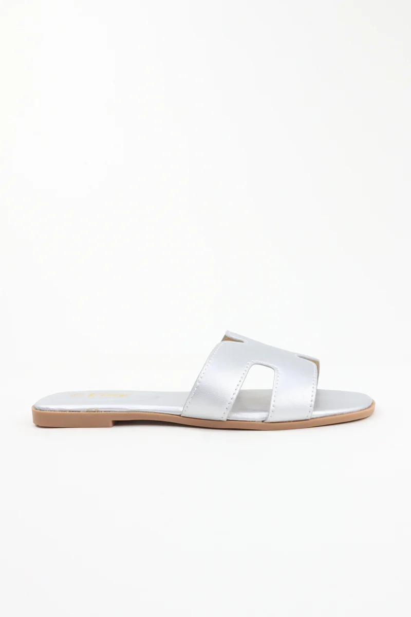 Viny VINY Women's Flat Slide Sandals – Elegant Open Toe Slip-On Slippers, Casual Comfort Summer Sandals, Lightweight Everyday Fashion Slides for Ladies (Black, White, Beige, Pink, Brown, Burgundy, Silver, Blue)