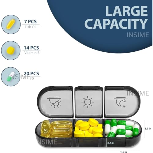 INSIME 7-Day 3-Times Pill Organizer Box | Large Size Medicine Organizer | Multicolour Rectangle Box with 7 Compartments - Image 2