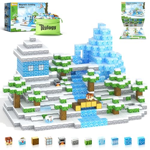 Toylogy Magnetic BlocksBuild Mine Magnet World Dino Edition Dinosaur Toys Magnet Building Blocks Jurassic Scenes Kids Toys for Boys 35 46 68 Magnetic STEM Construction Sensory Toddler Kids Games - Image 1