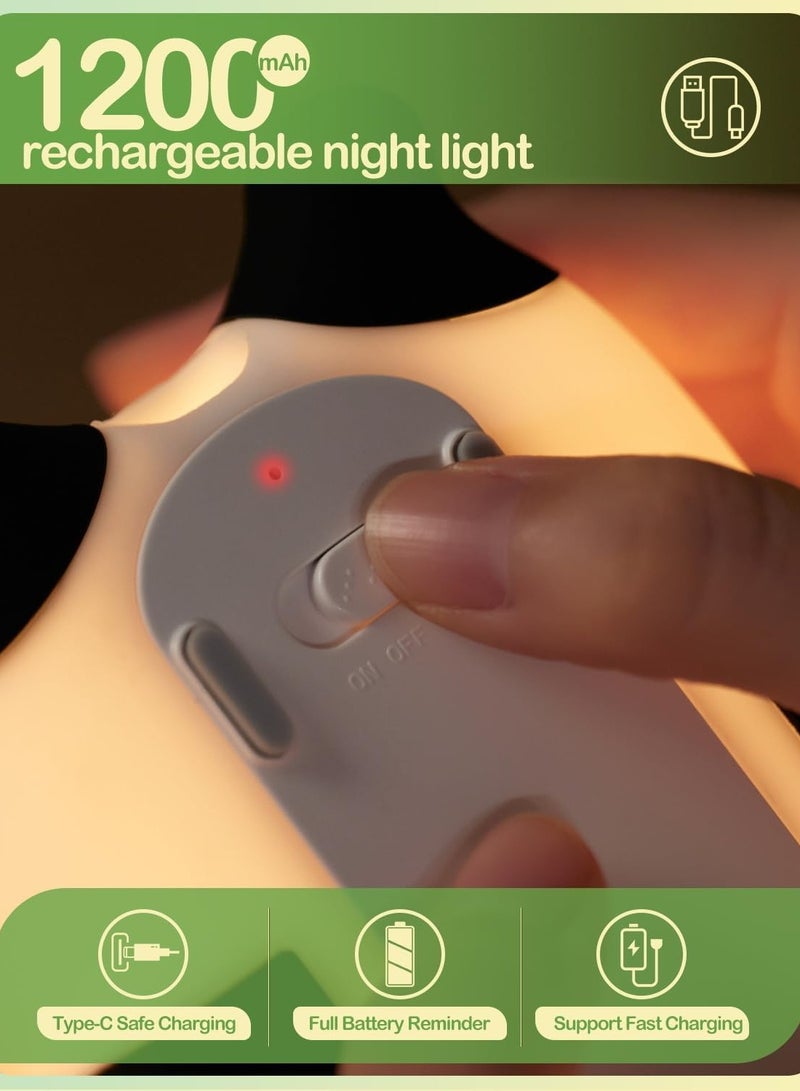 ELTRAZONE Panda Night Light, LED Animal Night Lamp, Soft Grade Silicone 3-Level Dimmable Rechargeable Touch Lamp, Perfect Decor for Boys & Girls, Cute Gifts (A) - Image 5