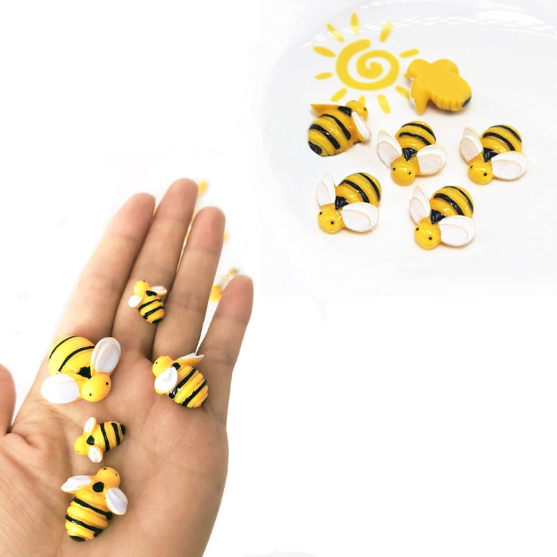 glacely 100 Pcs Tiny Resin Bees Ladybugs,Including 50 Pcs Resin Bee Ornaments 50 Pcs Resin Ladybugs Decors with Storage Box for DIY Crafts Wreath Party Home Decoration - Image 5