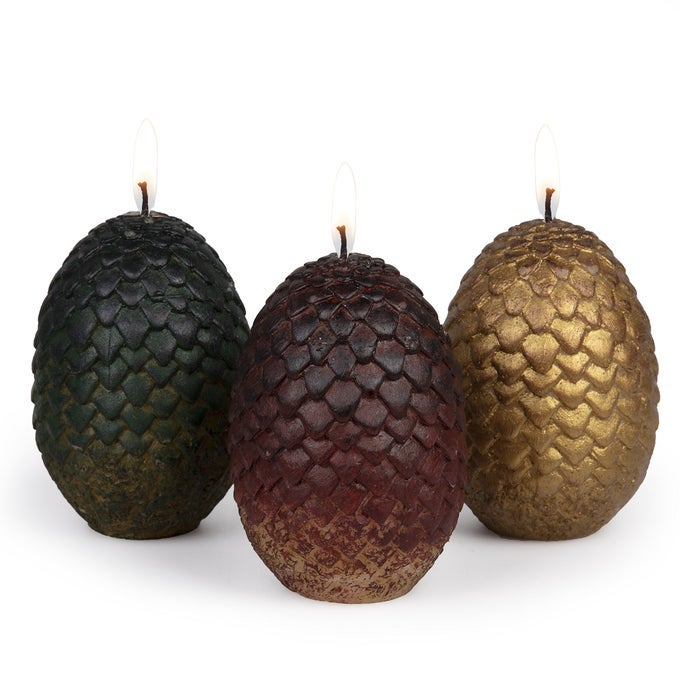 Game of Thrones Dragon Egg Replica Candles Set of 3 Unscented Officially Licensed Gift for GoT House of The Dragon Fans Men Women Adults 25 Each