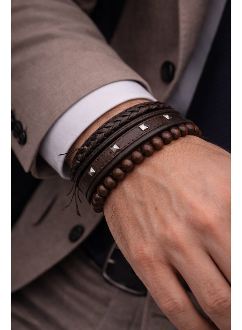 OLUDENIZ Corporate Luxury 7 in 1 Leather Sets Watch Wallet Belt Bracelet Key Chain Ballpoint Pen Rosary Box For Present Business Men Gift Set - Image 5