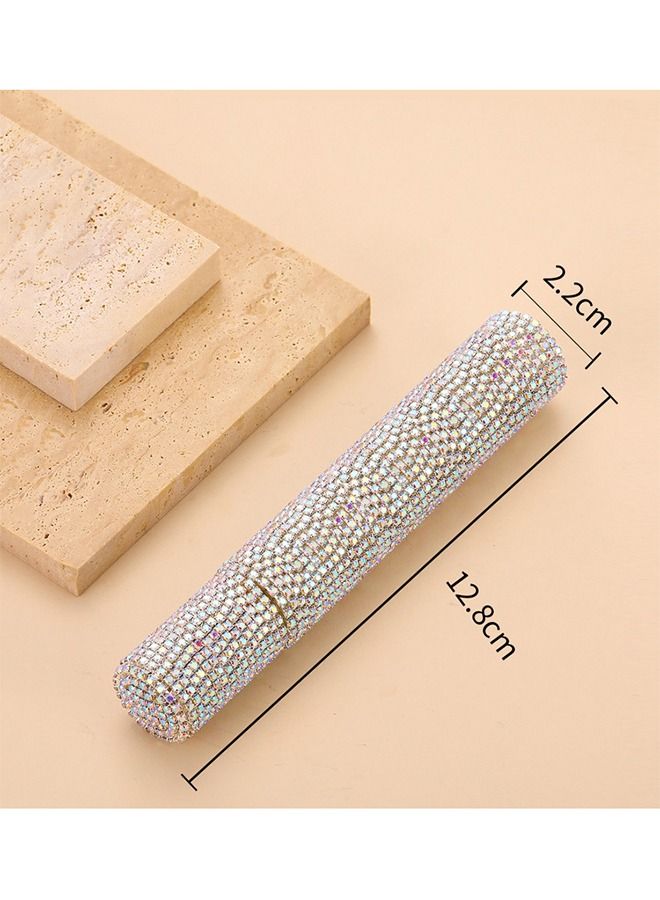Diamond-Encrusted Mini Perfume Bottle, High Quality Portable Toner Perfume Clear Glass Travel Bottle, Small Perfume Atomizer (Silver） - Image 2