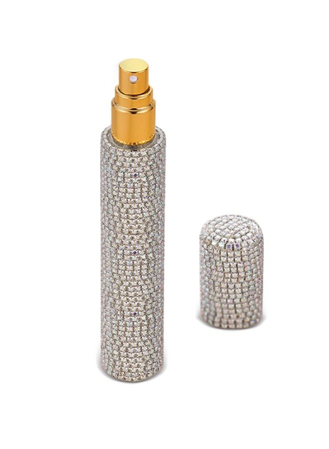 Diamond-Encrusted Mini Perfume Bottle, High Quality Portable Toner Perfume Clear Glass Travel Bottle, Small Perfume Atomizer (Silver） - Image 1