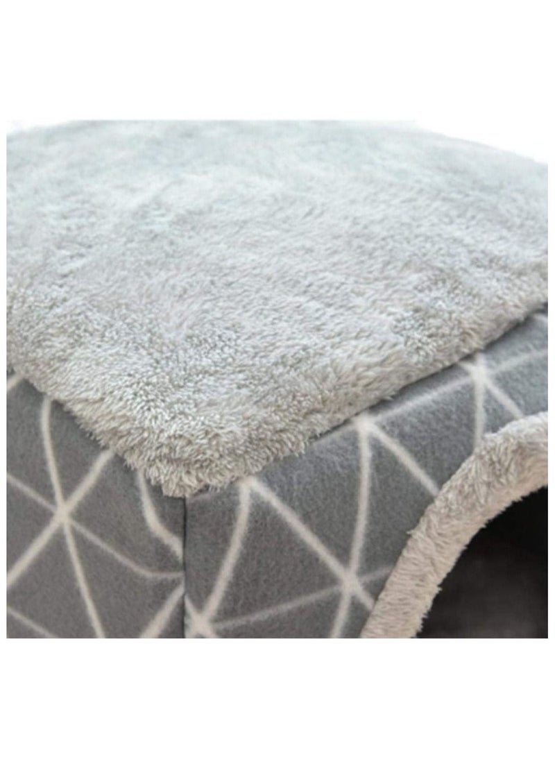 Generic Pet dog cat bed, indoor cat bed, foldable small dog bed, large cat house, suitable for pet cat house folding cat bed, pet dog cat bed, dog house, dog warming pad basket (gray)  - Image 4