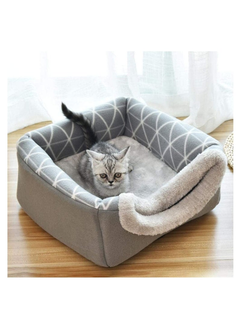 Generic Pet dog cat bed, indoor cat bed, foldable small dog bed, large cat house, suitable for pet cat house folding cat bed, pet dog cat bed, dog house, dog warming pad basket (gray)  - Image 3