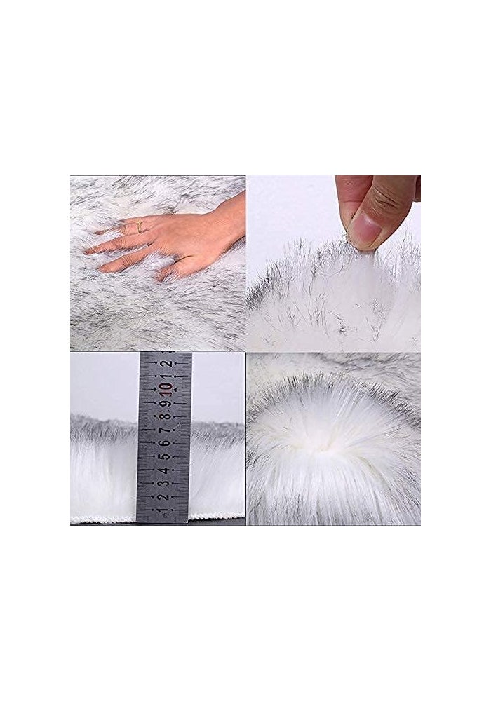 Maple's Maples Faux Sheepskin Wool Fur Car Seat Cover - Universal Fit for Cars, SUVs, and Trucks (White Gray) - Image 2