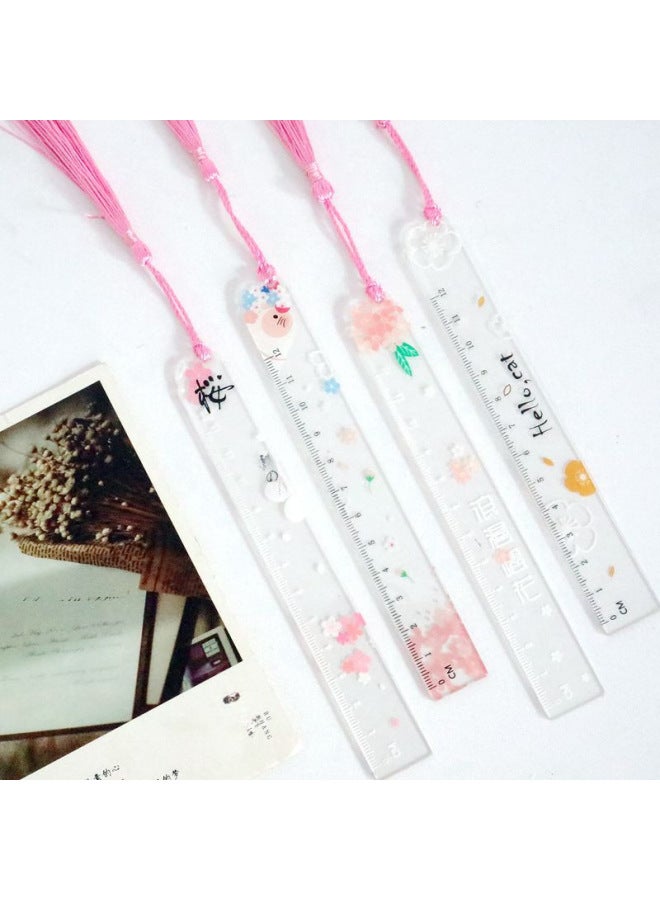 PLUS ONE Transparent Acrylic Bookmark Flower Bookmark Student School Supplies Stationery Gift Creative Gift - Image 2