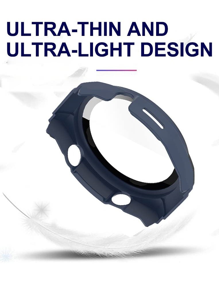 2 Pack Case with Tempered Glass Screen Protector for Huawei Watch Ultimate, 360° All-Round Protective Cover, Ultra-Thin PC Case in Black and Blue - Image 4