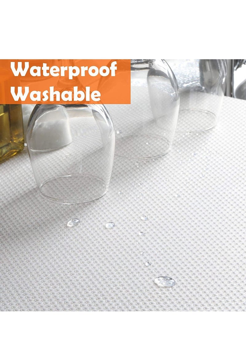 SYOSI - Shelf Liners for Kitchen Cabinets, Non-Adhesive, Easy to Cut Liner Waterproof EVA Cupboard, Drawer, Storage - Clear, Shoe Rack 17.71" X 196Inch - Image 1