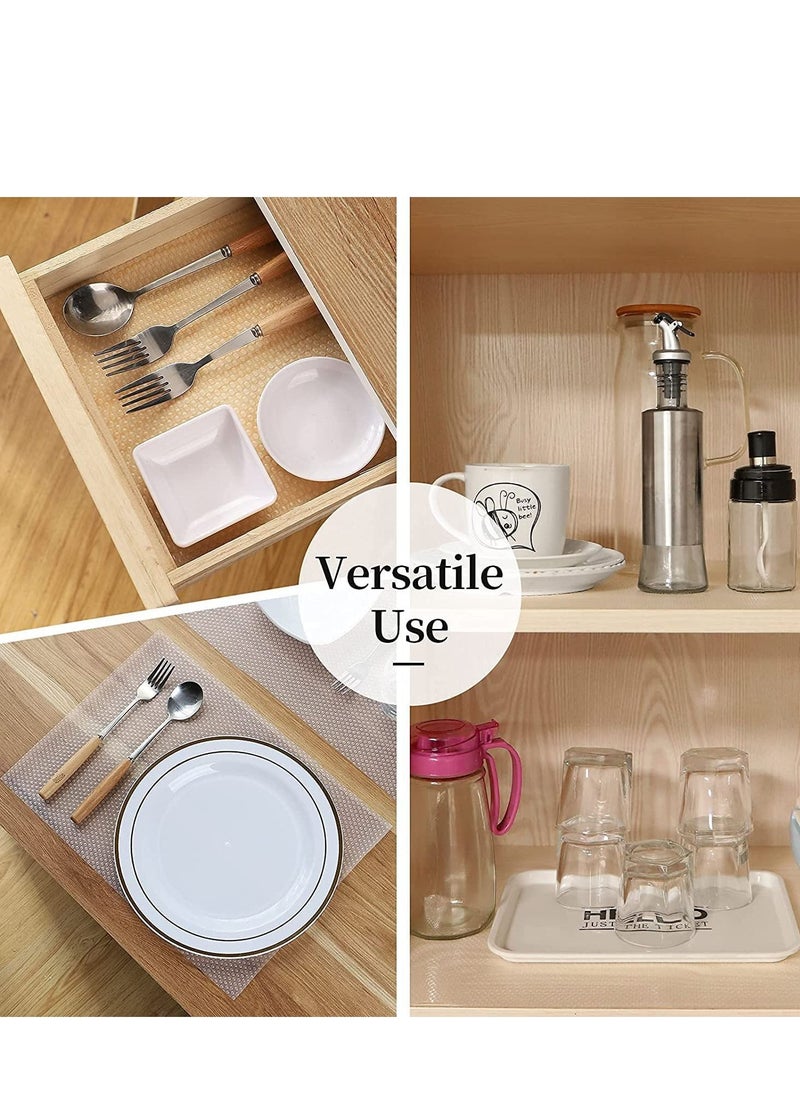 SYOSI - Shelf Liners for Kitchen Cabinets, Non-Adhesive, Easy to Cut Liner Waterproof EVA Cupboard, Drawer, Storage - Clear, Shoe Rack 17.71" X 196Inch - Image 1