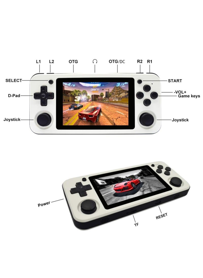 ANBERNIC  - RG351P Handheld Game Console, Opening Linux Tony System Built-in 128G TF Card 5000 Classic Games 3.5-inch IPS Screen Retro Game Console (White) - Image 1