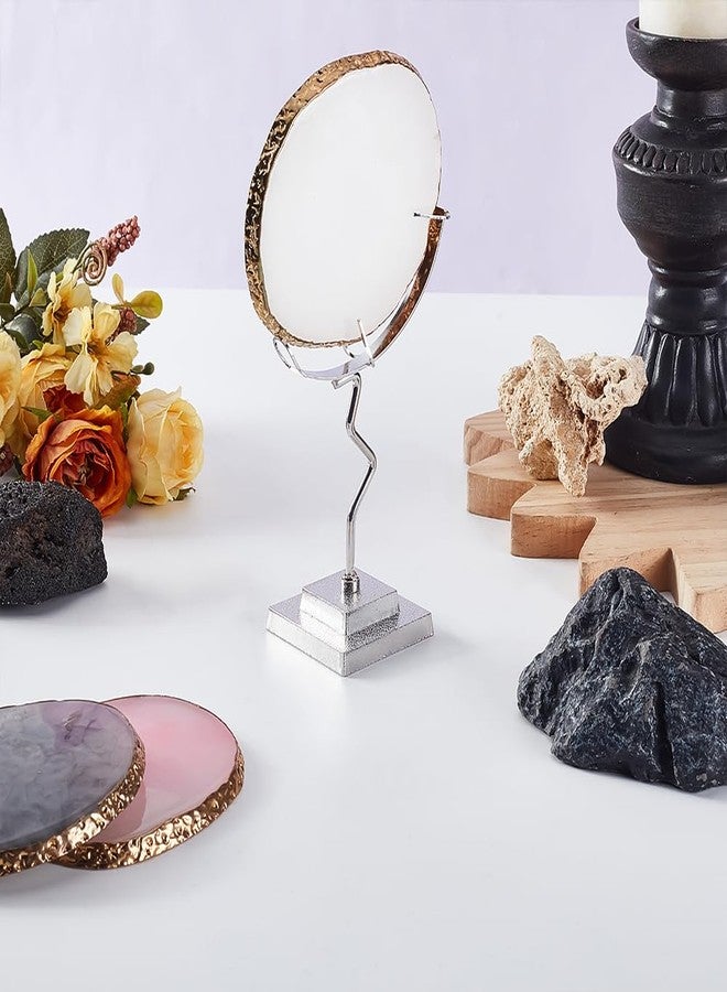 AHANDMAKER Crystal Ball Holder, Moon Shaped Small Crystal Display Stand Alloy Sphere Display Holder for Gemstones Geodes Mineral Agate Home Office Decor, 3.54x1.97x4.92 inch, Silver - Image 5