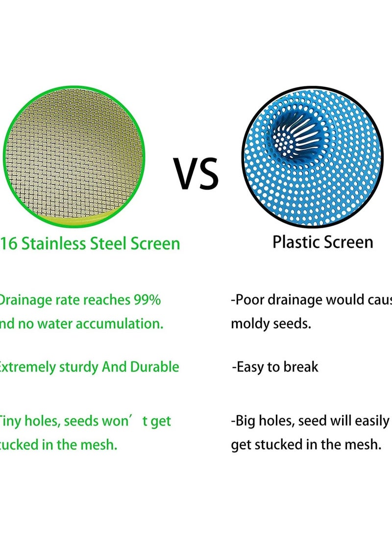 KASTWAVE - Sprouting lids, Plastic Sprout Lid with Stainless Steel Screen for Wide Mouth Jars, Germination Kit Sprouter Sprout Maker with Stand Water Tray - Image 1