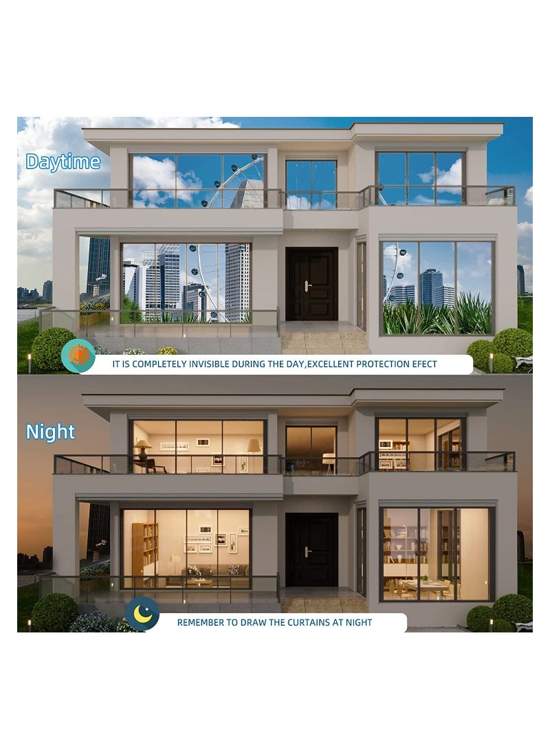 NIBEMINENT One Way Privacy Window Film, Premium PET Material Daytime Reflective Heat Control Anti UV Door Sticker Tint for Home Office Living Room Cosmic Black 60 * 200cm - Image 5