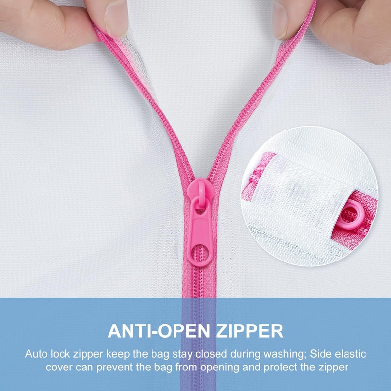 باجيل حقيبة غسيل شبكية من باجيل للملابس الداخلية الحميمة والأطعمة الرقيقة 5 قطع (1Xl 2L 2M) - Image 5