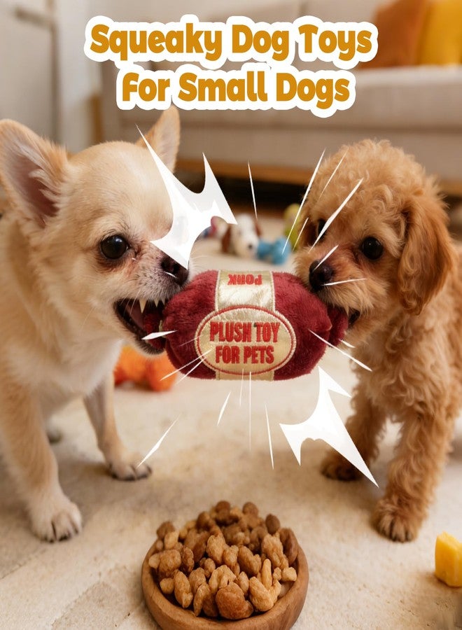 Small Dog Plush Sausage Toy with Squeaker & Crinkle Paper - Durable Chew Toys for Daily Carrying & Interactive Play, Aggressive Chewer Ham Design for Small Dogs & Puppies - Image 3