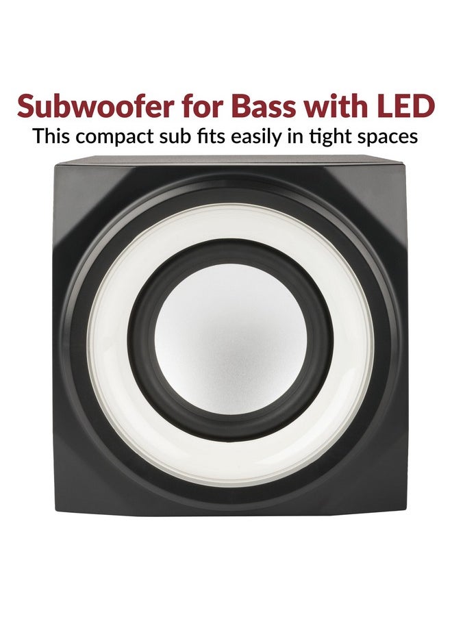 Cyber Acoustics Ca Sp34Bt Bluetooth Speakers With Led Lights The Perfect Gaming Movie Party Multimedia 2.1 Subwoofer Speaker System Black  - Image 5