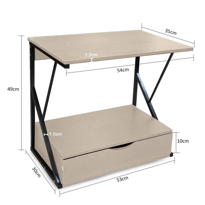 INDIAN DECOR INDIAN DECOR 35100 Kitchen Shelves Durable 2 Tier Wooden Storage Rack Microwave Rack Shelf Kitchen Counter and Cabinet Shelf Wooden Shelving for Organize Cooking Utensils Black 76555374  - Image 2