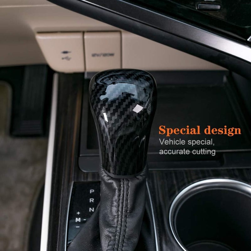 CKE Compatible with Toyota Camry 2026 2025 2024 2023 2022 2021 2020 2019 2018 for Corolla Cross Avalon Accessories Car Gear Shift Knob Cover Trim Protector Cap -Carbon Fiber Style - Image 3