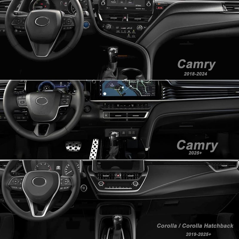 CKE Compatible with Toyota Camry 2026 2025 2024 2023 2022 2021 2020 2019 2018 for Corolla Cross Avalon Accessories Car Gear Shift Knob Cover Trim Protector Cap -Carbon Fiber Style - Image 2