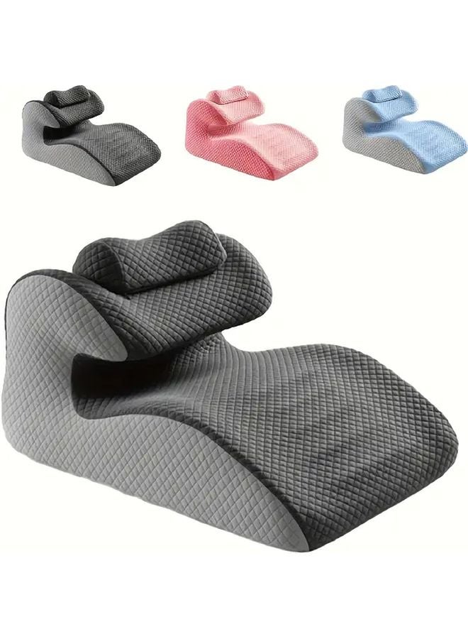 Blue Support Pillow for Couples Intimacy Adjustable Headrest Abdomen Lumbar Back - Image 2