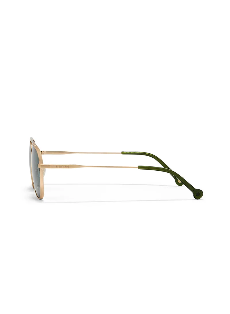 30Sundays Antique,Unisex Sunglasses, Aviator Sunglasses, UV Protection: UV400 (Gold,Green)