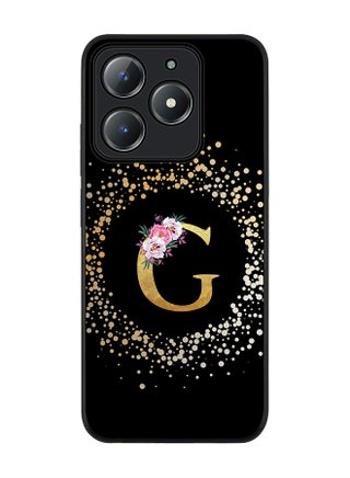 Custom Monogram Floral - G ( Black )