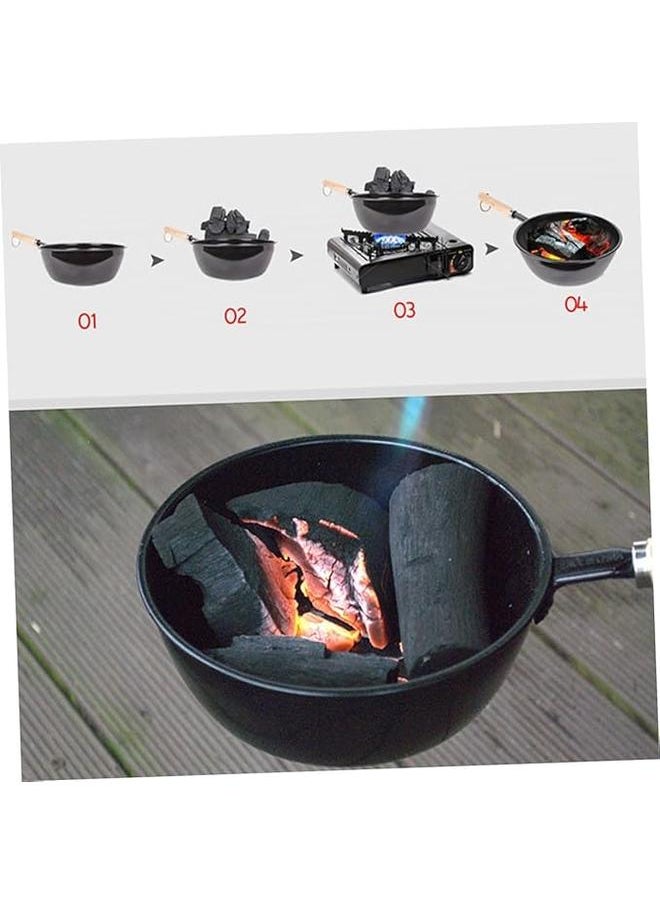 Generic Iron charcoal stove melamine resin coating with 16cm starter wooden handle  - Image 2
