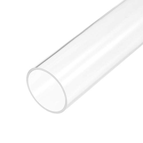 uxcell Clear Rigid Acrylic Pipe 51mm(2") ID x 55mm OD x 305mm(12") Round Tube Tubing - Image 1