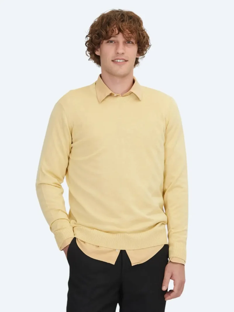 Kip Yellow Knitwear Sweatshirt