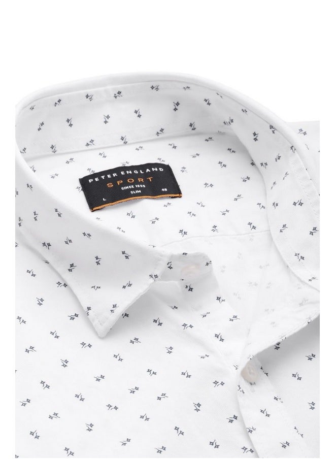 Peter England Peter England Men's Everyday Ditsy Print Slim Fit Full Sleeve Casual Shirt | 100% Cotton  - Image 5