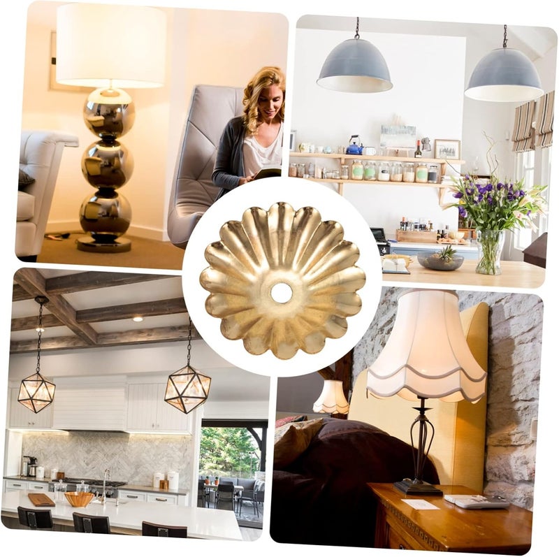 Gadpiparty 6pcs Chrysanthemum Design Lamp Cover for Chandelier and Ceiling Fixtures Easy to Install Durable Construction Decorative Table Lamp Gasket for Home Lighting - Image 3