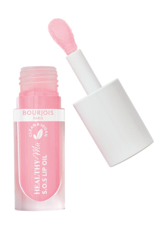 BOURJOIS PARIS Healthy Mix Clean S.O.S Lip Oil - 01 - Douceur de Rose, 4.5ml  - Image 1