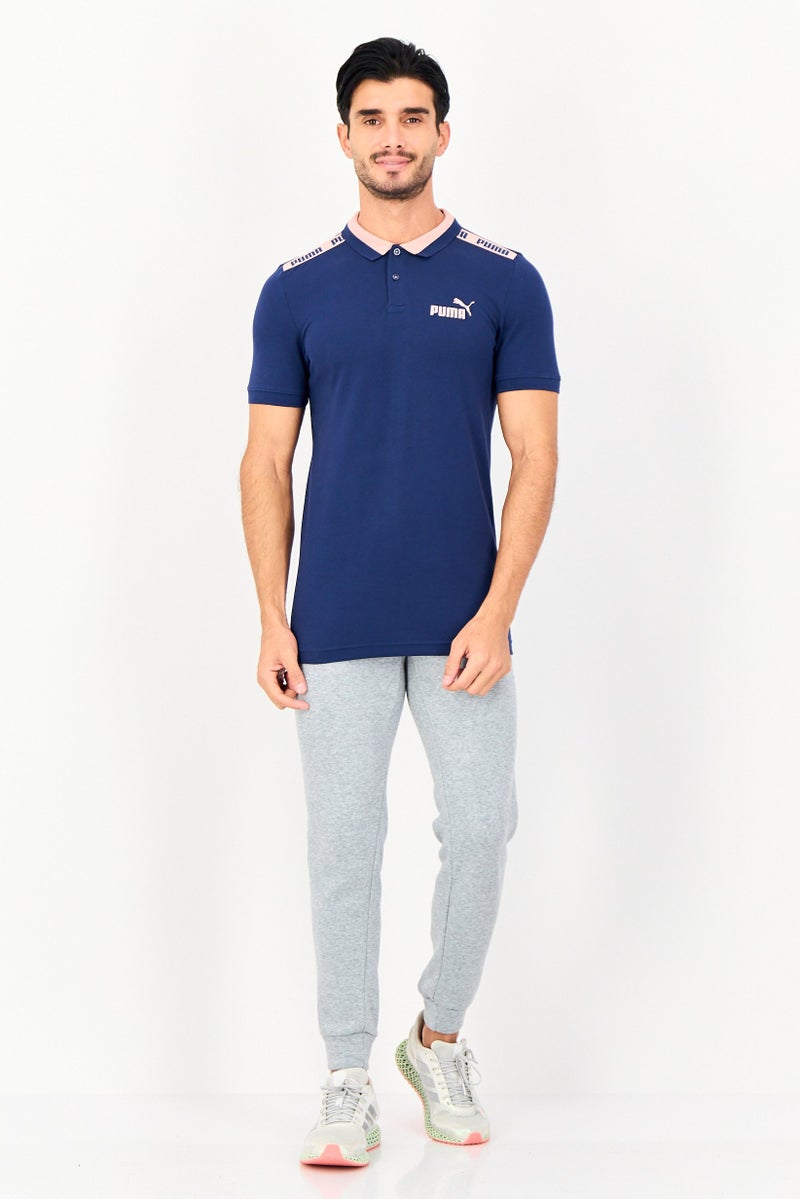 PUMA Men Slim Fit Brand Logo Short Sleeve Outdoor Polo Shirt, Navy - Image 2