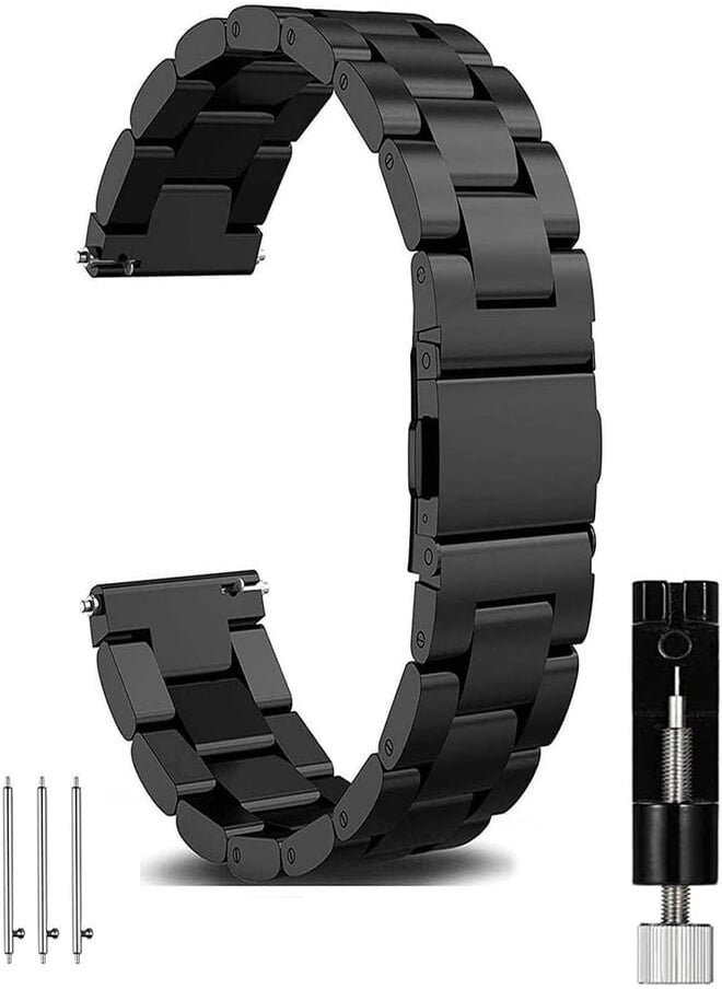 OTOPO - Galaxy Watch 4/6 Classic Bands 47mm 46mm 43mm 42mm Metal,Watch 7 6 5 4 FE Band 40mm 44mm,Watch 5 Pro Bands 45mm, OTOPO 20mm Stainless Steel Straps Replacement Bracelet for Men Women - Image 1