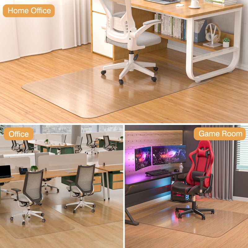 KIOORE Office Chair Mat for Hardwood Floor, 46" x 60" Clear Plastic Desk Floor Protector, Heavy Duty Non-Slip Chair Mat for Rolling or Gaming Chairs, Durable Computer Mat for Home Office - Image 5