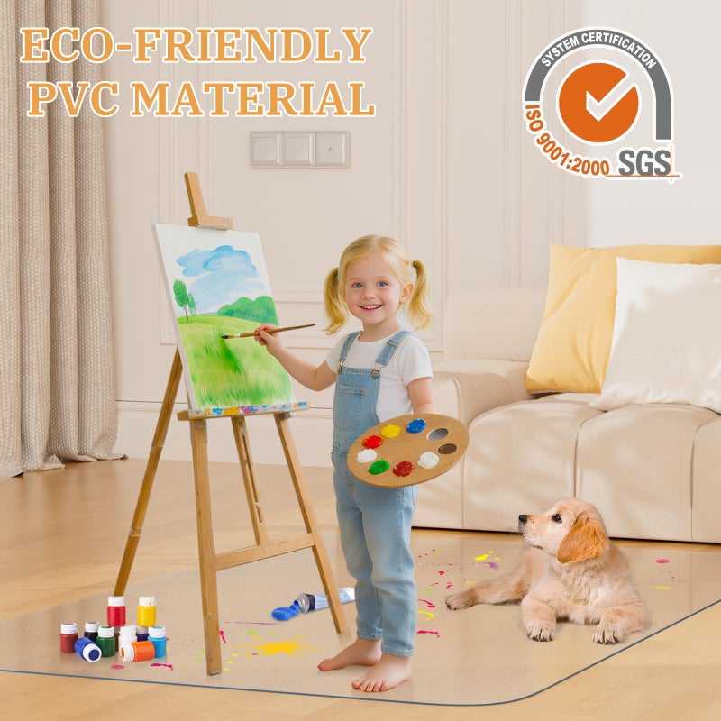 KIOORE Office Chair Mat for Hardwood Floor, 46" x 60" Clear Plastic Desk Floor Protector, Heavy Duty Non-Slip Chair Mat for Rolling or Gaming Chairs, Durable Computer Mat for Home Office - Image 3