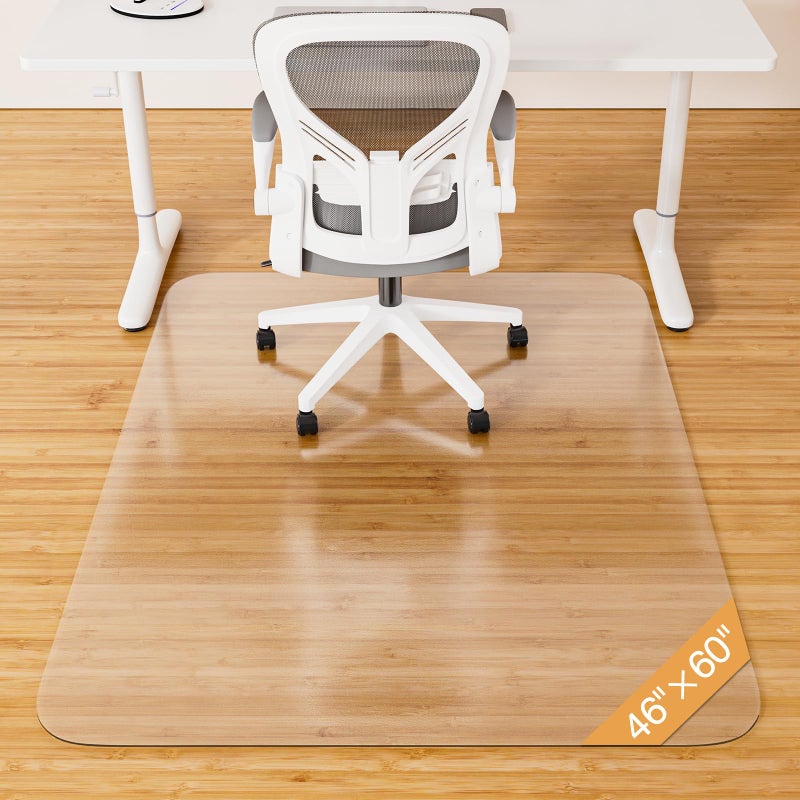 KIOORE Office Chair Mat for Hardwood Floor, 46" x 60" Clear Plastic Desk Floor Protector, Heavy Duty Non-Slip Chair Mat for Rolling or Gaming Chairs, Durable Computer Mat for Home Office - Image 1